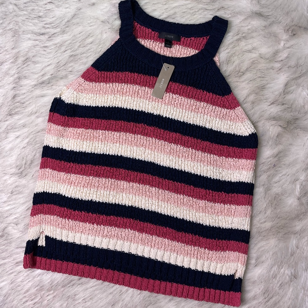 NWT J.Crew chunky knit sleeveless sweater blouse Size Large